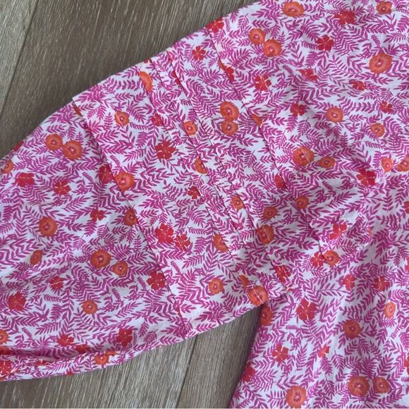 J. Crew Size XS Floral Printed Puff Sleeve Pintuck Top Style AZ099 - Picture 6 of 15
